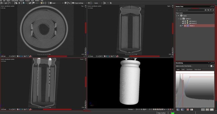 Tomographic Scans of a Sample Component